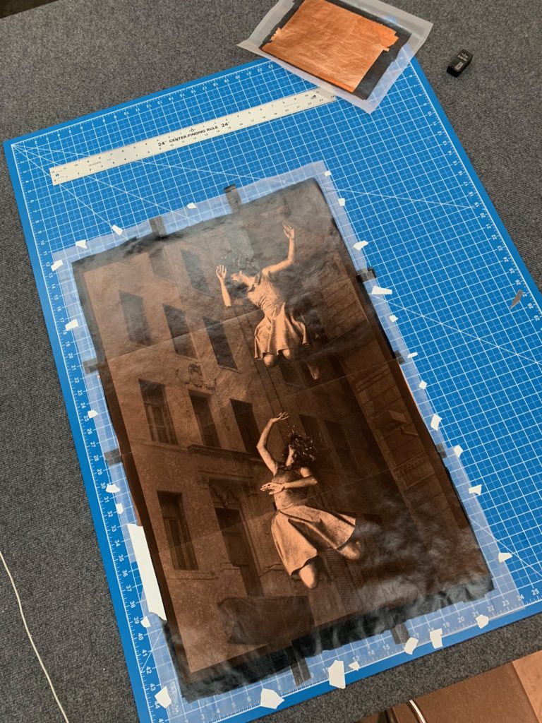 Fearless, 19"x 29", 12 prints, Platinum on Vellum gilded Copper